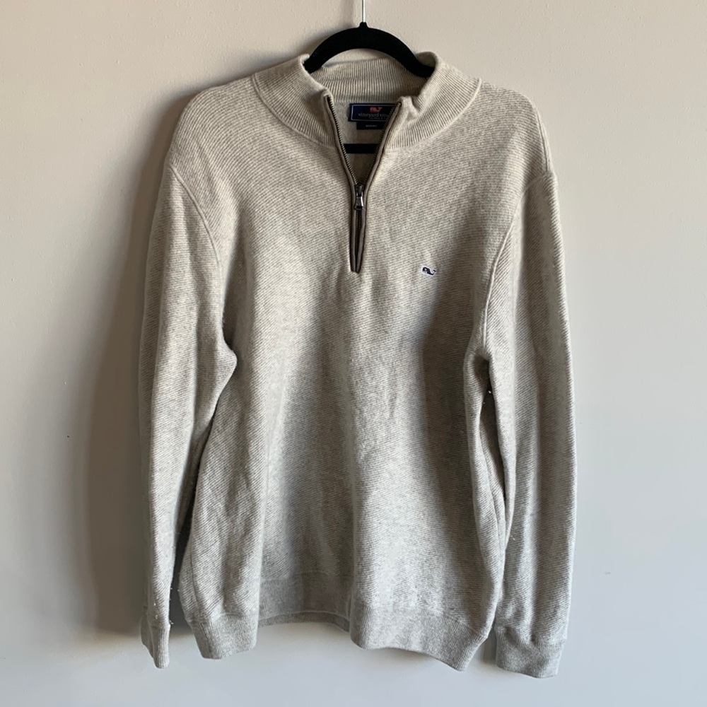 Mens Vineyard Vines Merino Wool Quarter Zip Size L
